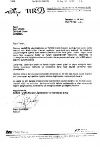 TUROB Letter TUROB Letter